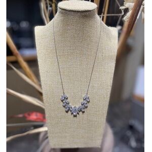 David’s Bridal Silver Plated Cubic Zirconia Crystal Marquis Necklace Jewelry